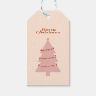 pink christmas tree celebrating xmas holidays gift tags