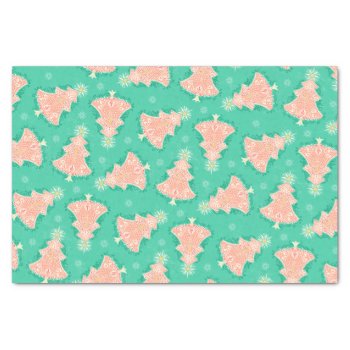 Pink Christmas Tree Damask Gift Tissue Paper by creativetaylor at Zazzle