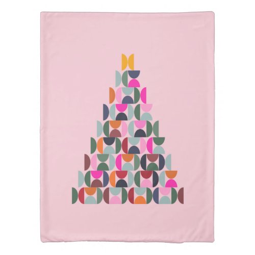Pink Christmas Tree Duvet Cover
