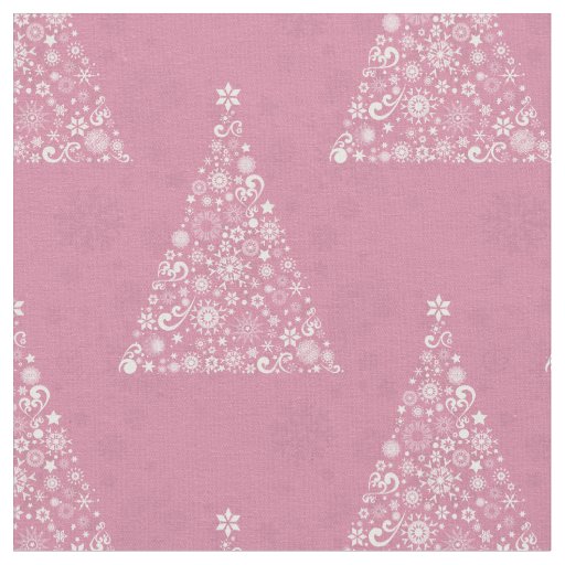 pink christmas tree fabric
