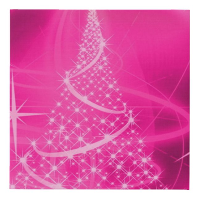 Pink Christmas Tree Faux Canvas Print (Front)