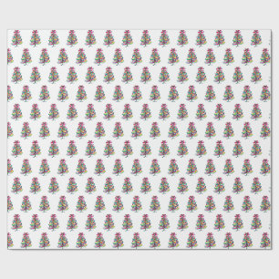 Pink Christmas Tree Gay Pride Rainbow Wrapping Paper