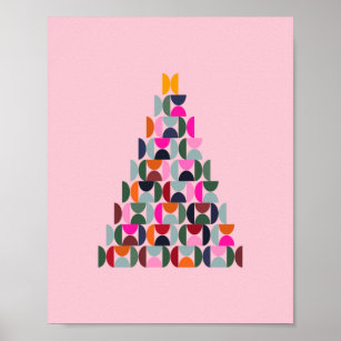 Pink Christmas Tree Poster