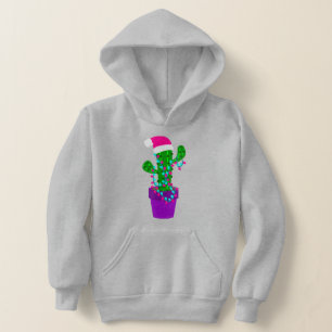 pink christmas tree santa cactus hoodie