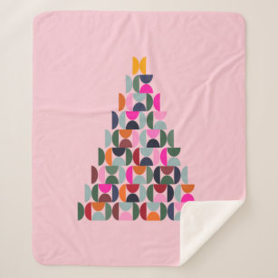 Pink Christmas Tree Sherpa Blanket