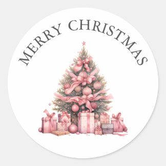 Pink Christmas Tree Sticker