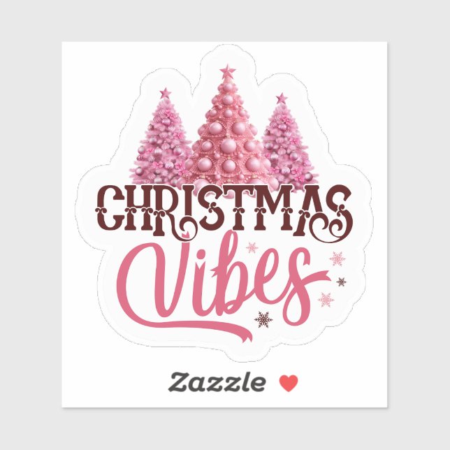 Pink Christmas Tree Sticker (Sheet)