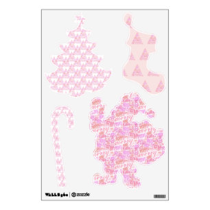 Pink Christmas Tree Wall Decal