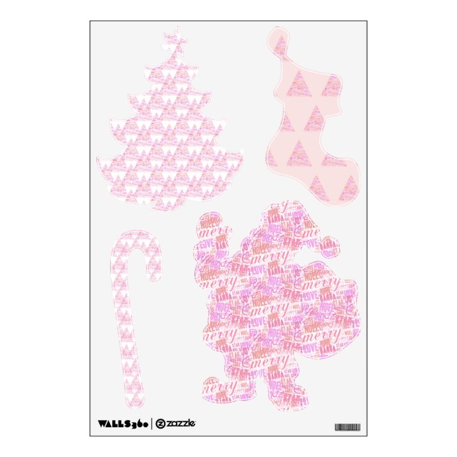 Pink Christmas Tree Wall Decal (Front)