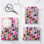 Pink Christmas Tree Wrapping Paper Sheets<br><div class="desc">A cute Christmas tree in pink,  featuring abstract shapes with a mid century modern design. A festive and modern design for the Christmas season.</div>