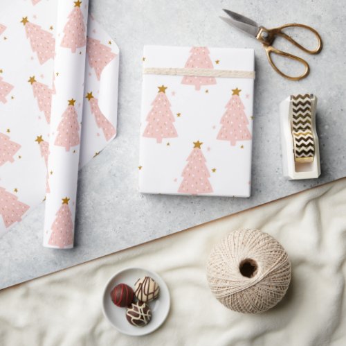 Pink Christmas tree Wrapping Wrapping Paper