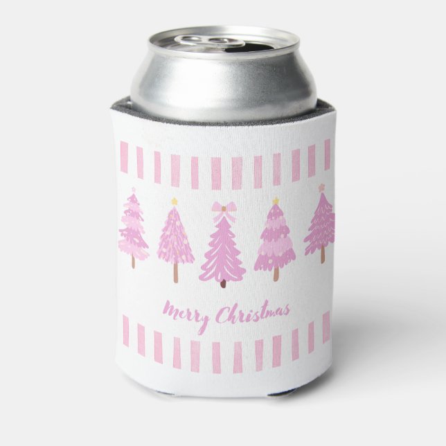 Pink Christmas Trees Can Cooler (Can Back)