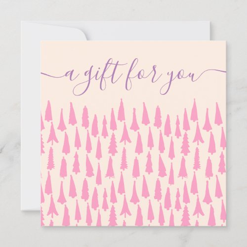 Pink Christmas Trees Holiday Gift Certificate