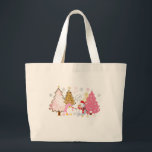 Pink Christmas Trees, Playful Penguin, and Snowman Large Tote Bag<br><div class="desc">🎄 Whimsical Winter Wonderland: Pink Christmas Trees, Playful Penguin, and Snowy Delights 🌟Transform your holiday season with this enchanting design featuring charming pink Christmas trees, adorable snowmen, playful penguins, and delicate snowflakes. Embrace the magic of winter with this unique and festive collection that will add a touch of joy to...</div>