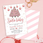 Pink Christmas Trees Santa Baby Shower Invitation<br><div class="desc">Pink Christmas Trees Santa Baby Shower Invitation</div>