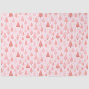 Pink Christmas Trees Stars Christmas Tissue Paper