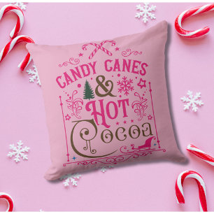 Pink Christmas Vintage Rustic Farmhouse style Throw Pillow