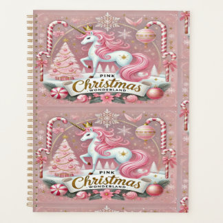 Pink Christmas Wonderland Unicorn Planner