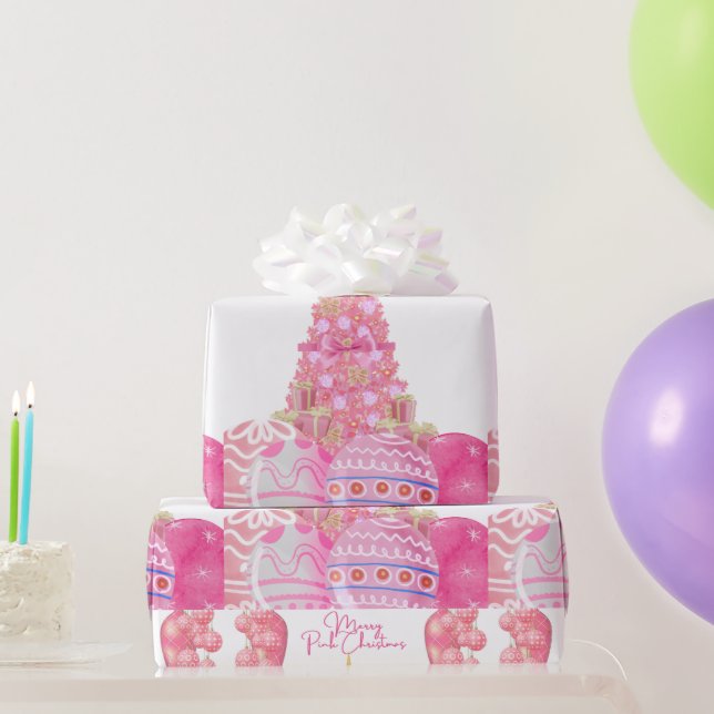 Pink Christmas Wrapping Paper (Party Gifts)