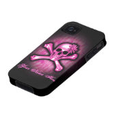 Pink Chrome Skull and Crossbones iPhone 4 Case (Bottom)