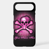 Pink Chrome Skull and Crossbones iPhone 4 Case (Back)