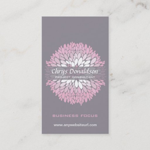 Customizable Pink Chrysanthemum Business Card Template