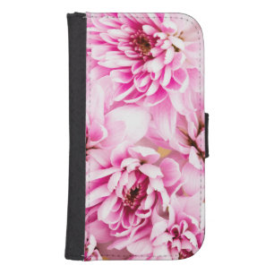 Pink Chrysanthemum Flower Galaxy S4 Wallet Case