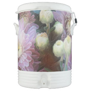 Pink Chrysanthemum Flowers In Autumn Beverage Cooler