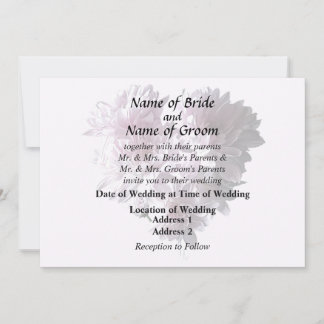 Pink Chrysanthemum Heart Invitation