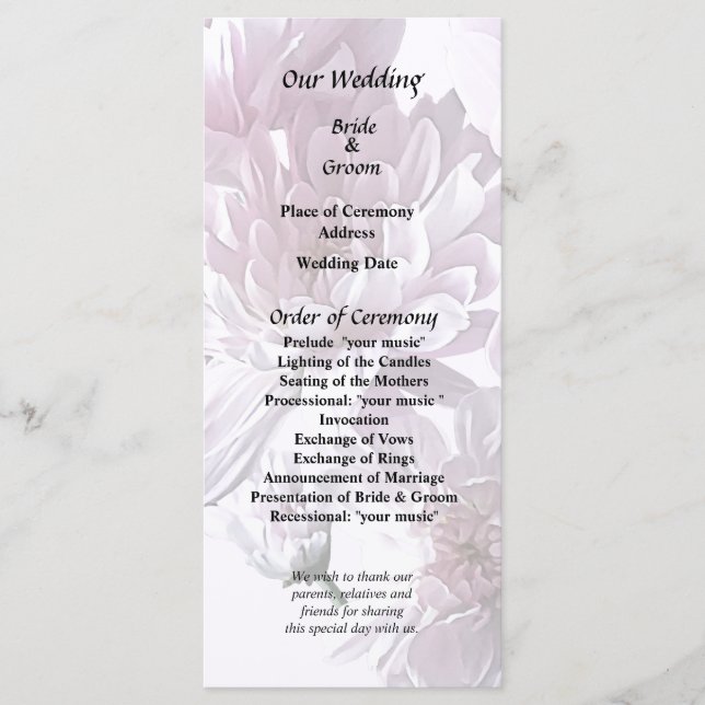 Pink Chrysanthemum Heart Program (Front)