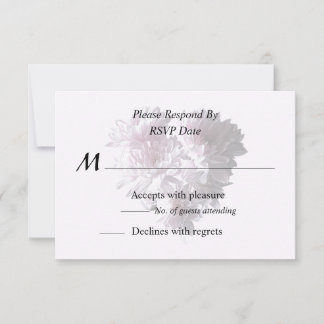 Pink Chrysanthemum Heart RSVP Card
