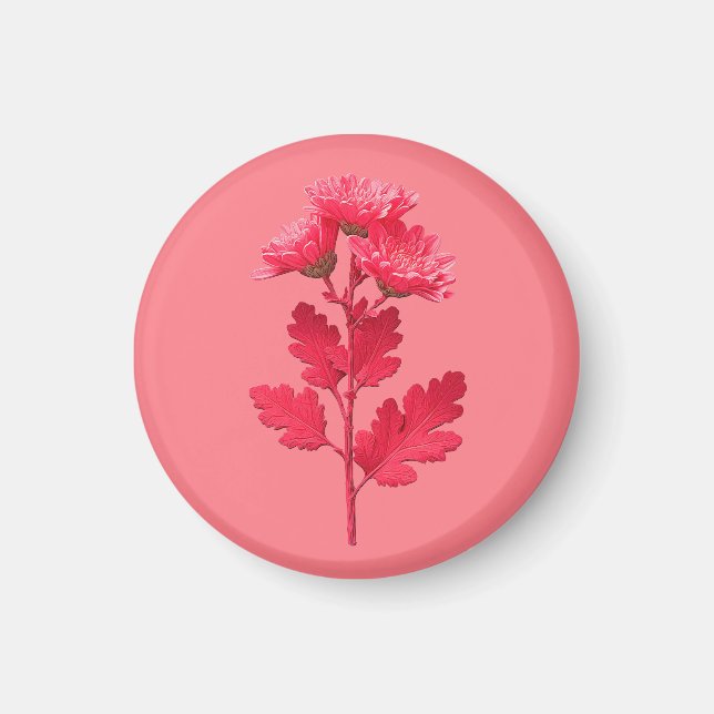 Pink Chrysanthemum  Magnet (Front)