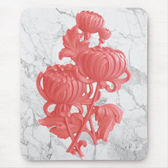 Pink Chrysanthemum Mouse Pad (Front)