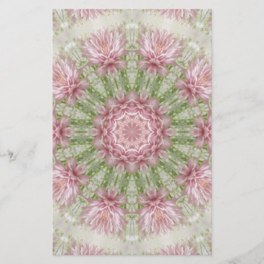Pink Chrysanthemums Kaleidoscope Art 7 (Front)