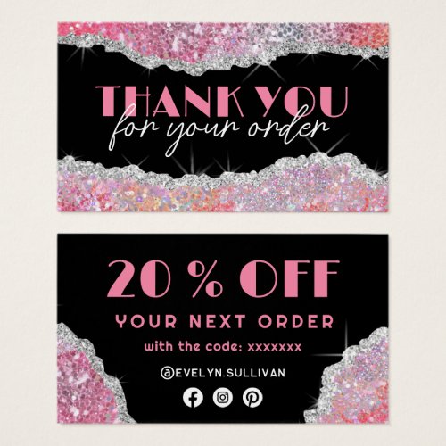 Pink chunky glitter discount card