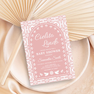 Pink Cielito Lindo Papel Picado Baby Shower Invitation