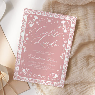 Pink Cielito Lindo Talavera Baby Shower Invitation