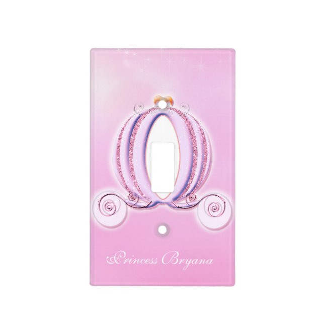 Pink Cinderella Carriage Light Switch Cover (Front)