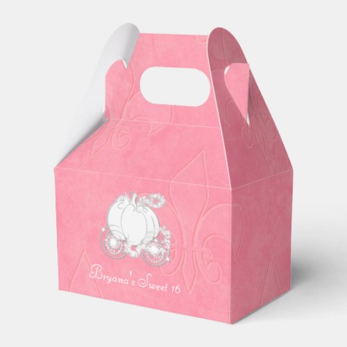 Pink Cinderella Carriage Party Favor Boxes