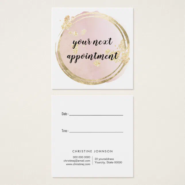 pink circle design appointment card | Zazzle