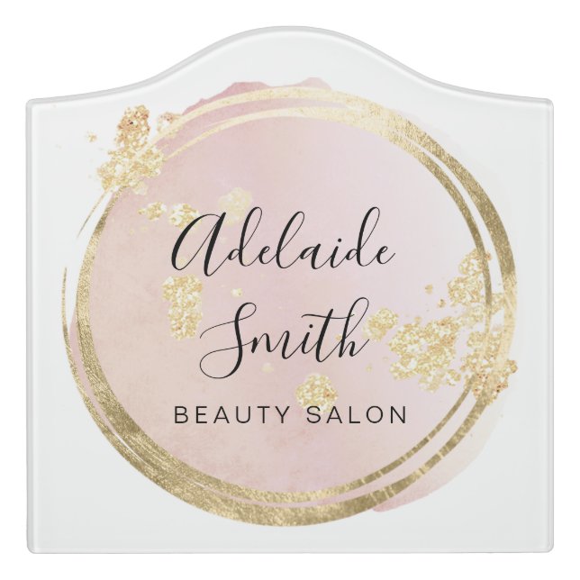 pink circle design  door sign (Large Crest Front)