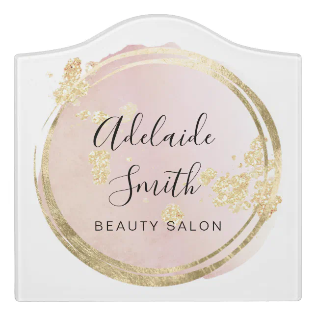 pink circle design door sign | Zazzle