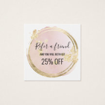 pink circle design referral card