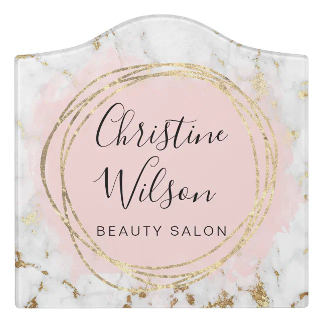 pink circle door sign | Zazzle