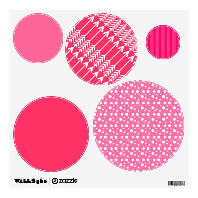 Pink Circle Dots Wall Sticker (Front)