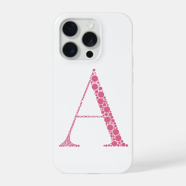 Pink Circle Letter A – Minimal Gradient Monogram D iPhone Case (Back)