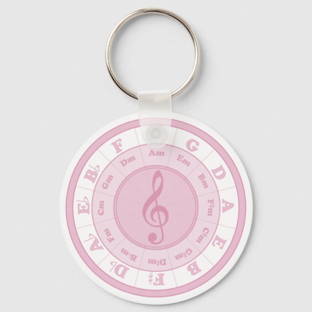 Pink Circle of Fifths Keychain (Front)