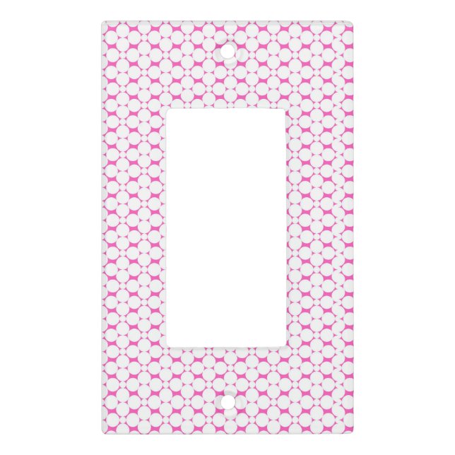 Pink Circles Baby Nursery Light Switch Cover Plate (Front)