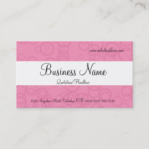 Customizable Pink Circles Business Cards