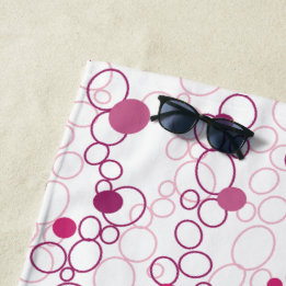 Pink Circles Dots Beach Towel